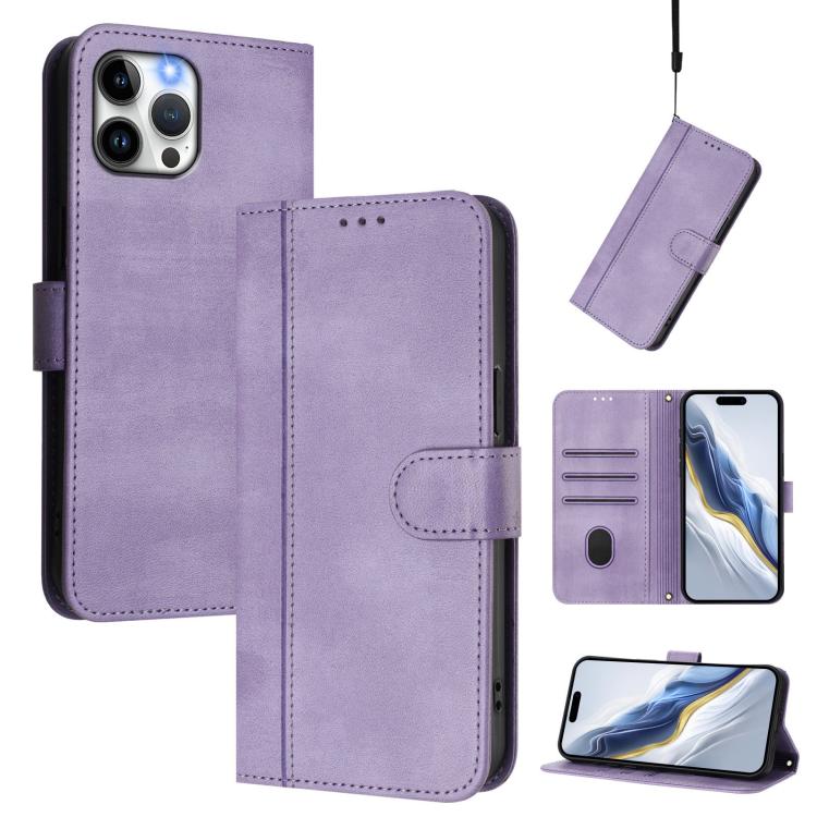 Line Splicing Buckle Retro Leather Phone Case, For iPhone 13 Pro Max, For iPhone 13 Pro, For iPhone 13 mini, For iPhone 12 / 12 Pro, For iPhone 12 Pro Max, For iPhone 12 mini