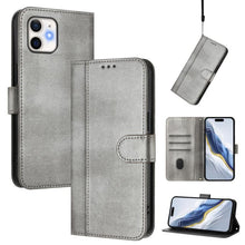 Load image into Gallery viewer, Line Splicing Buckle Retro Leather Phone Case, For iPhone 13 Pro Max, For iPhone 13 Pro, For iPhone 13 mini, For iPhone 12 / 12 Pro, For iPhone 12 Pro Max, For iPhone 12 mini