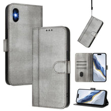 Load image into Gallery viewer, Line Splicing Buckle Retro Leather Phone Case, For iPhone 11 Pro Max, For iPhone 11, For iPhone 11 Pro, For iPhone X / XS, For iPhone XR, For iPhone XS Max