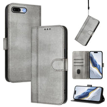 Load image into Gallery viewer, Line Splicing Buckle Retro Leather Phone Case, For iPhone 7 Plus / 8 Plus