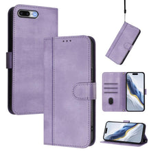 Load image into Gallery viewer, Line Splicing Buckle Retro Leather Phone Case, For iPhone 7 Plus / 8 Plus