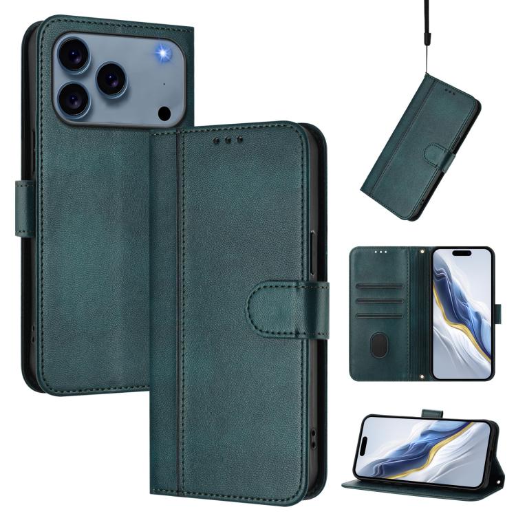 Line Splicing Buckle Retro Leather Phone Case, For iPhone 17e / 16e, For iPhone 17 Pro Max, For iPhone 17 Pro, For iPhone 17, For iPhone Air, For iPhone 16 Pro Max