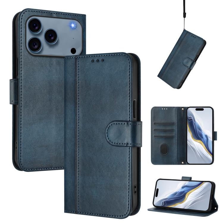 Line Splicing Buckle Retro Leather Phone Case, For iPhone 17e / 16e, For iPhone 17 Pro Max, For iPhone 17 Pro, For iPhone 17, For iPhone Air, For iPhone 16 Pro Max