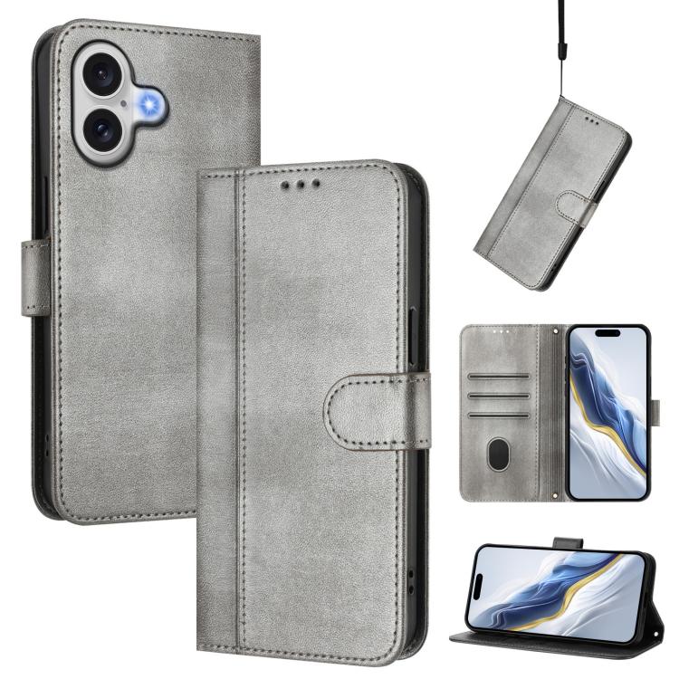 Line Splicing Buckle Retro Leather Phone Case, For iPhone 17e / 16e, For iPhone 17 Pro Max, For iPhone 17 Pro, For iPhone 17, For iPhone Air, For iPhone 16 Pro Max