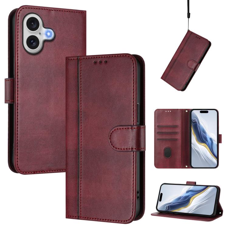 Line Splicing Buckle Retro Leather Phone Case, For iPhone 17e / 16e, For iPhone 17 Pro Max, For iPhone 17 Pro, For iPhone 17, For iPhone Air, For iPhone 16 Pro Max