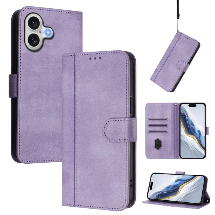 Line Splicing Buckle Retro Leather Phone Case, For iPhone 17e / 16e, For iPhone 17 Pro Max, For iPhone 17 Pro, For iPhone 17, For iPhone Air, For iPhone 16 Pro Max