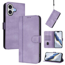 Load image into Gallery viewer, Line Splicing Buckle Retro Leather Phone Case, For iPhone 17e / 16e, For iPhone 17 Pro Max, For iPhone 17 Pro, For iPhone 17, For iPhone Air, For iPhone 16 Pro Max