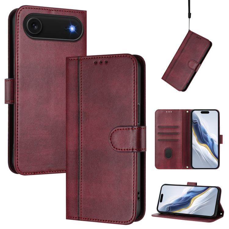 Line Splicing Buckle Retro Leather Phone Case, For iPhone 17e / 16e, For iPhone 17 Pro Max, For iPhone 17 Pro, For iPhone 17, For iPhone Air, For iPhone 16 Pro Max