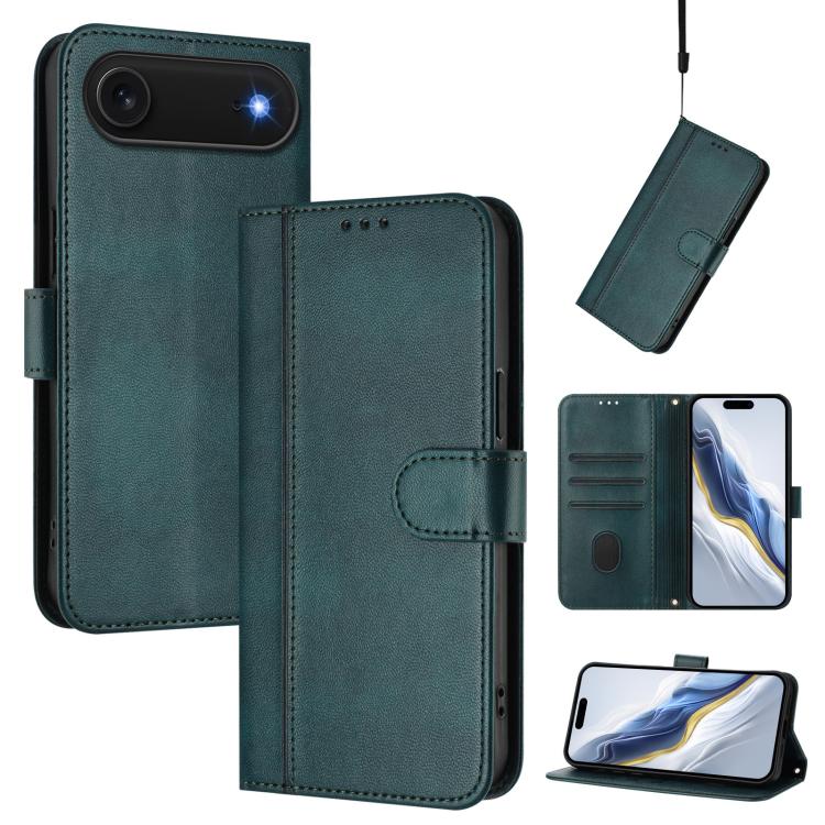Line Splicing Buckle Retro Leather Phone Case, For iPhone 17e / 16e, For iPhone 17 Pro Max, For iPhone 17 Pro, For iPhone 17, For iPhone Air, For iPhone 16 Pro Max