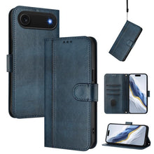 Load image into Gallery viewer, Line Splicing Buckle Retro Leather Phone Case, For iPhone 17e / 16e, For iPhone 17 Pro Max, For iPhone 17 Pro, For iPhone 17, For iPhone Air, For iPhone 16 Pro Max