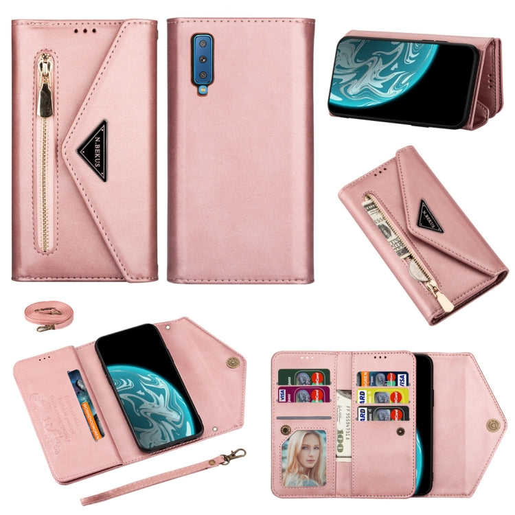 Skin Feel Zipper Horizontal Flip Leather Case with Holder & Card Slots & Photo Frame & Lanyard & Long Rope, For Samsung Galaxy A6 (2018), For Samsung Galaxy A7 (2018) / A750, For Samsung Galaxy J4 (2018), For Samsung Galaxy J7 (2018)                   ...