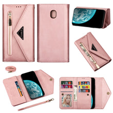 Load image into Gallery viewer, Skin Feel Zipper Horizontal Flip Leather Case with Holder &amp; Card Slots &amp; Photo Frame &amp; Lanyard &amp; Long Rope, For Samsung Galaxy A6 (2018), For Samsung Galaxy A7 (2018) / A750, For Samsung Galaxy J4 (2018), For Samsung Galaxy J7 (2018)                   ...
