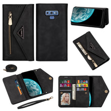 Load image into Gallery viewer, Skin Feel Zipper Horizontal Flip Leather Case with Holder &amp; Card Slots &amp; Photo Frame &amp; Lanyard &amp; Long Rope, For Samsung Galaxy A6 (2018), For Samsung Galaxy A7 (2018) / A750, For Samsung Galaxy J4 (2018), For Samsung Galaxy J7 (2018)                   ...