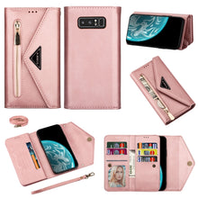 Load image into Gallery viewer, Skin Feel Zipper Horizontal Flip Leather Case with Holder &amp; Card Slots &amp; Photo Frame &amp; Lanyard &amp; Long Rope, For Samsung Galaxy A6 (2018), For Samsung Galaxy A7 (2018) / A750, For Samsung Galaxy J4 (2018), For Samsung Galaxy J7 (2018)                   ...