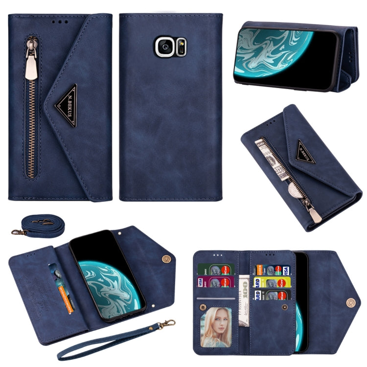Skin Feel Zipper Horizontal Flip Leather Case with Holder & Card Slots & Photo Frame & Lanyard & Long Rope