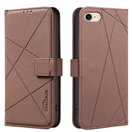 Geometric Pattern RFID Leather Phone Case, For iPhone 6 / 7 / 8 / SE, For iPhone 13 Pro Max, For iPhone 13 Pro, For iPhone 12 / 12 Pro, For iPhone 12 Pro Max, For iPhone 11 Pro Max, For iPhone 11, For iPhone 11 Pro