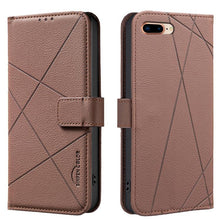 Load image into Gallery viewer, Geometric Pattern RFID Leather Phone Case, For iPhone XR, For iPhone XS Max, For iPhone 6 Plus / 7 Plus / 8 Plus