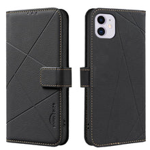 Load image into Gallery viewer, Geometric Pattern RFID Leather Phone Case, For iPhone 6 / 7 / 8 / SE, For iPhone 13 Pro Max, For iPhone 13 Pro, For iPhone 12 / 12 Pro, For iPhone 12 Pro Max, For iPhone 11 Pro Max, For iPhone 11, For iPhone 11 Pro