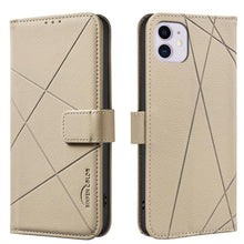 Load image into Gallery viewer, Geometric Pattern RFID Leather Phone Case, For iPhone 6 / 7 / 8 / SE, For iPhone 13 Pro Max, For iPhone 13 Pro, For iPhone 12 / 12 Pro, For iPhone 12 Pro Max, For iPhone 11 Pro Max, For iPhone 11, For iPhone 11 Pro