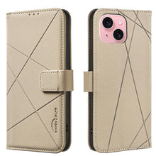 Load image into Gallery viewer, Geometric Pattern RFID Leather Phone Case, For iPhone 16, For iPhone 15 Pro Max, For iPhone 15 Pro, For iPhone 14 Plus / 15 Plus, For iPhone 15, For iPhone 13 / 14, For iPhone 14 Pro, For iPhone 14 Pro Max