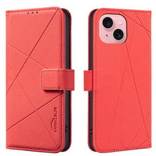 Load image into Gallery viewer, Geometric Pattern RFID Leather Phone Case, For iPhone 16, For iPhone 15 Pro Max, For iPhone 15 Pro, For iPhone 14 Plus / 15 Plus, For iPhone 15, For iPhone 13 / 14, For iPhone 14 Pro, For iPhone 14 Pro Max