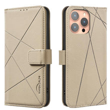 Load image into Gallery viewer, Geometric Pattern RFID Leather Phone Case, For iPhone 6 / 7 / 8 / SE, For iPhone 13 Pro Max, For iPhone 13 Pro, For iPhone 12 / 12 Pro, For iPhone 12 Pro Max, For iPhone 11 Pro Max, For iPhone 11, For iPhone 11 Pro