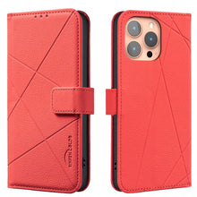 Load image into Gallery viewer, Geometric Pattern RFID Leather Phone Case, For iPhone 6 / 7 / 8 / SE, For iPhone 13 Pro Max, For iPhone 13 Pro, For iPhone 12 / 12 Pro, For iPhone 12 Pro Max, For iPhone 11 Pro Max, For iPhone 11, For iPhone 11 Pro