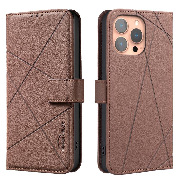 Geometric Pattern RFID Leather Phone Case, For iPhone 16, For iPhone 15 Pro Max, For iPhone 15 Pro, For iPhone 14 Plus / 15 Plus, For iPhone 15, For iPhone 13 / 14, For iPhone 14 Pro, For iPhone 14 Pro Max