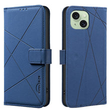 Load image into Gallery viewer, Geometric Pattern RFID Leather Phone Case, For iPhone 16, For iPhone 15 Pro Max, For iPhone 15 Pro, For iPhone 14 Plus / 15 Plus, For iPhone 15, For iPhone 13 / 14, For iPhone 14 Pro, For iPhone 14 Pro Max