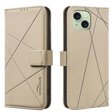 Load image into Gallery viewer, Geometric Pattern RFID Leather Phone Case, For iPhone 16, For iPhone 15 Pro Max, For iPhone 15 Pro, For iPhone 14 Plus / 15 Plus, For iPhone 15, For iPhone 13 / 14, For iPhone 14 Pro, For iPhone 14 Pro Max