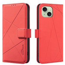 Load image into Gallery viewer, Geometric Pattern RFID Leather Phone Case, For iPhone 16, For iPhone 15 Pro Max, For iPhone 15 Pro, For iPhone 14 Plus / 15 Plus, For iPhone 15, For iPhone 13 / 14, For iPhone 14 Pro, For iPhone 14 Pro Max