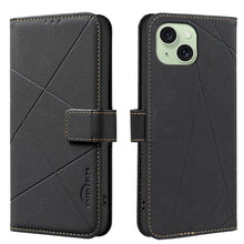 Load image into Gallery viewer, Geometric Pattern RFID Leather Phone Case, For iPhone 16, For iPhone 15 Pro Max, For iPhone 15 Pro, For iPhone 14 Plus / 15 Plus, For iPhone 15, For iPhone 13 / 14, For iPhone 14 Pro, For iPhone 14 Pro Max