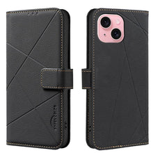 Load image into Gallery viewer, Geometric Pattern RFID Leather Phone Case, For iPhone 16, For iPhone 15 Pro Max, For iPhone 15 Pro, For iPhone 14 Plus / 15 Plus, For iPhone 15, For iPhone 13 / 14, For iPhone 14 Pro, For iPhone 14 Pro Max