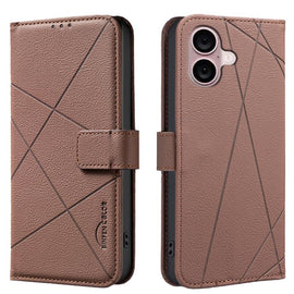Geometric Pattern RFID Leather Phone Case, For iPhone 16, For iPhone 15 Pro Max, For iPhone 15 Pro, For iPhone 14 Plus / 15 Plus, For iPhone 15, For iPhone 13 / 14, For iPhone 14 Pro, For iPhone 14 Pro Max