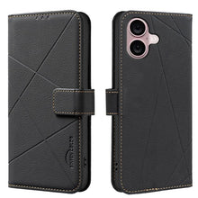 Load image into Gallery viewer, Geometric Pattern RFID Leather Phone Case, For iPhone 16, For iPhone 15 Pro Max, For iPhone 15 Pro, For iPhone 14 Plus / 15 Plus, For iPhone 15, For iPhone 13 / 14, For iPhone 14 Pro, For iPhone 14 Pro Max