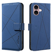 Load image into Gallery viewer, Geometric Pattern RFID Leather Phone Case, For iPhone 16e / 17e, For iPhone 17 Pro Max, For iPhone 17 Pro, For iPhone 17, For iPhone Air, For iPhone 16 Pro Max, For iPhone 16 Pro, For iPhone 16 Plus