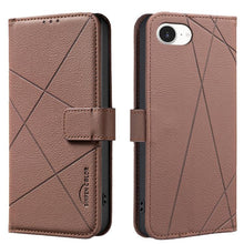 Load image into Gallery viewer, Geometric Pattern RFID Leather Phone Case, For iPhone 16e / 17e, For iPhone 17 Pro Max, For iPhone 17 Pro, For iPhone 17, For iPhone Air, For iPhone 16 Pro Max, For iPhone 16 Pro, For iPhone 16 Plus