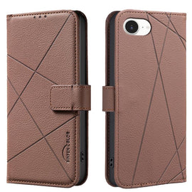 Geometric Pattern RFID Leather Phone Case, For iPhone 16e / 17e, For iPhone 17 Pro Max, For iPhone 17 Pro, For iPhone 17, For iPhone Air, For iPhone 16 Pro Max, For iPhone 16 Pro, For iPhone 16 Plus