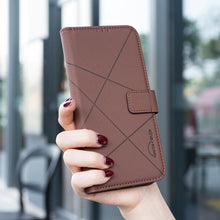 Load image into Gallery viewer, Geometric Pattern RFID Leather Phone Case, For iPhone XR, For iPhone XS Max, For iPhone 6 Plus / 7 Plus / 8 Plus