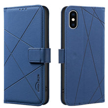 Load image into Gallery viewer, Geometric Pattern RFID Leather Phone Case, For iPhone XR, For iPhone XS Max, For iPhone 6 Plus / 7 Plus / 8 Plus