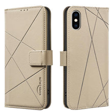 Load image into Gallery viewer, Geometric Pattern RFID Leather Phone Case, For iPhone XR, For iPhone XS Max, For iPhone 6 Plus / 7 Plus / 8 Plus