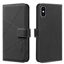 Load image into Gallery viewer, Geometric Pattern RFID Leather Phone Case, For iPhone XR, For iPhone XS Max, For iPhone 6 Plus / 7 Plus / 8 Plus