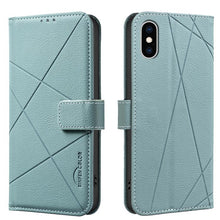 Load image into Gallery viewer, Geometric Pattern RFID Leather Phone Case, For iPhone XR, For iPhone XS Max, For iPhone 6 Plus / 7 Plus / 8 Plus