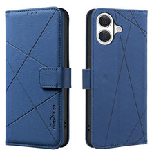 Load image into Gallery viewer, Geometric Pattern RFID Leather Phone Case, For iPhone 16e / 17e, For iPhone 17 Pro Max, For iPhone 17 Pro, For iPhone 17, For iPhone Air, For iPhone 16 Pro Max, For iPhone 16 Pro, For iPhone 16 Plus
