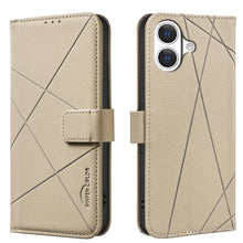 Load image into Gallery viewer, Geometric Pattern RFID Leather Phone Case, For iPhone 16e / 17e, For iPhone 17 Pro Max, For iPhone 17 Pro, For iPhone 17, For iPhone Air, For iPhone 16 Pro Max, For iPhone 16 Pro, For iPhone 16 Plus
