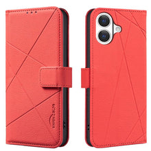 Load image into Gallery viewer, Geometric Pattern RFID Leather Phone Case, For iPhone 16e / 17e, For iPhone 17 Pro Max, For iPhone 17 Pro, For iPhone 17, For iPhone Air, For iPhone 16 Pro Max, For iPhone 16 Pro, For iPhone 16 Plus