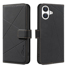 Load image into Gallery viewer, Geometric Pattern RFID Leather Phone Case, For iPhone 16e / 17e, For iPhone 17 Pro Max, For iPhone 17 Pro, For iPhone 17, For iPhone Air, For iPhone 16 Pro Max, For iPhone 16 Pro, For iPhone 16 Plus