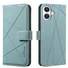 Load image into Gallery viewer, Geometric Pattern RFID Leather Phone Case, For iPhone 16e / 17e, For iPhone 17 Pro Max, For iPhone 17 Pro, For iPhone 17, For iPhone Air, For iPhone 16 Pro Max, For iPhone 16 Pro, For iPhone 16 Plus