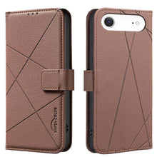 Load image into Gallery viewer, Geometric Pattern RFID Leather Phone Case, For iPhone 16e / 17e, For iPhone 17 Pro Max, For iPhone 17 Pro, For iPhone 17, For iPhone Air, For iPhone 16 Pro Max, For iPhone 16 Pro, For iPhone 16 Plus