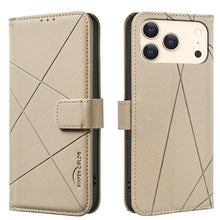 Load image into Gallery viewer, Geometric Pattern RFID Leather Phone Case, For iPhone 16e / 17e, For iPhone 17 Pro Max, For iPhone 17 Pro, For iPhone 17, For iPhone Air, For iPhone 16 Pro Max, For iPhone 16 Pro, For iPhone 16 Plus